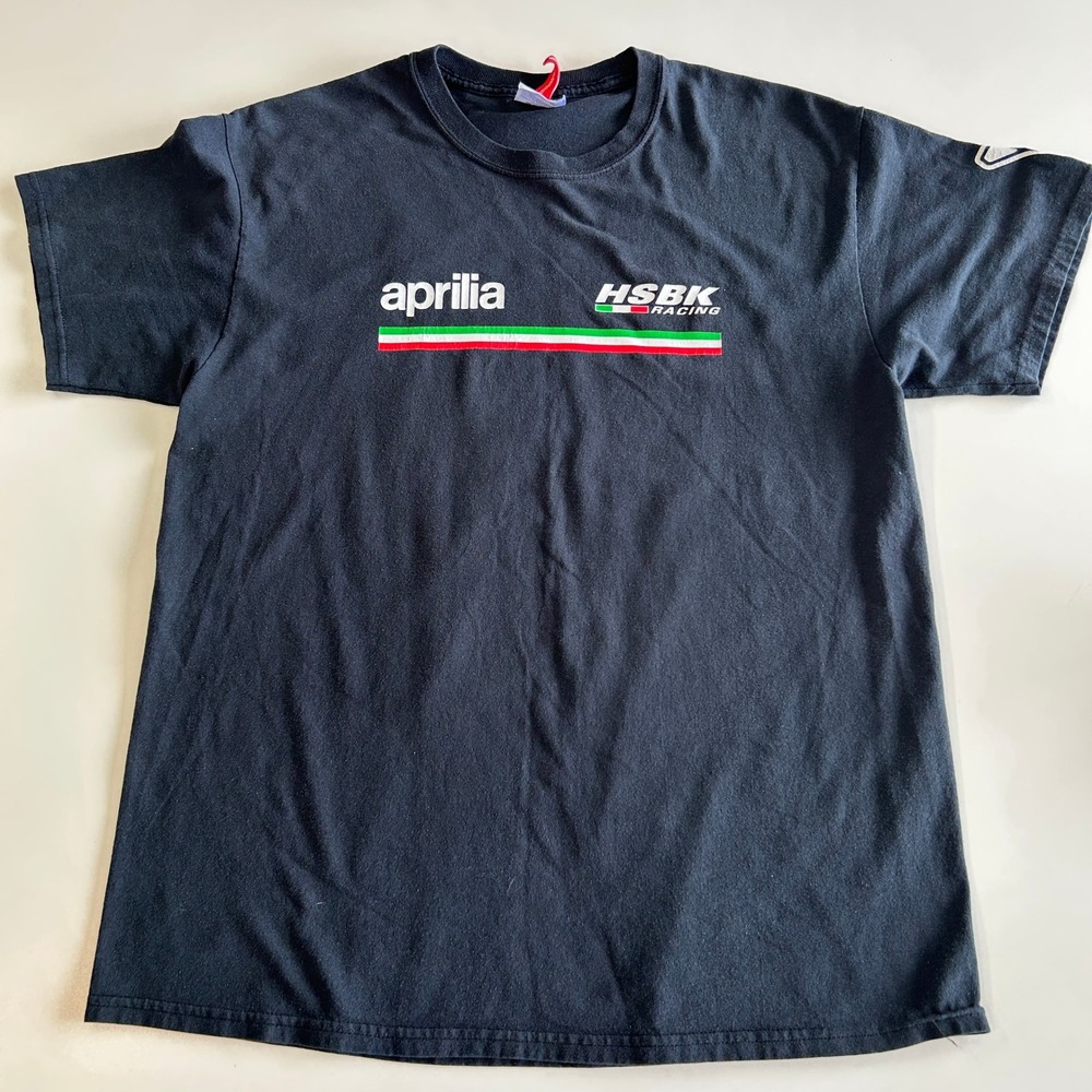 Pilot Motosport Aprilia HSBK Racing T-Shirt Mens Large Black MotoAmerica Tee